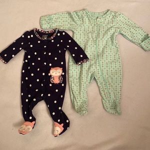 2 brand name, child of mine, infant sleepers